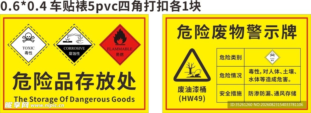 危险品警示标识存放处