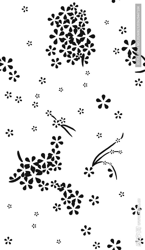黑白花卉