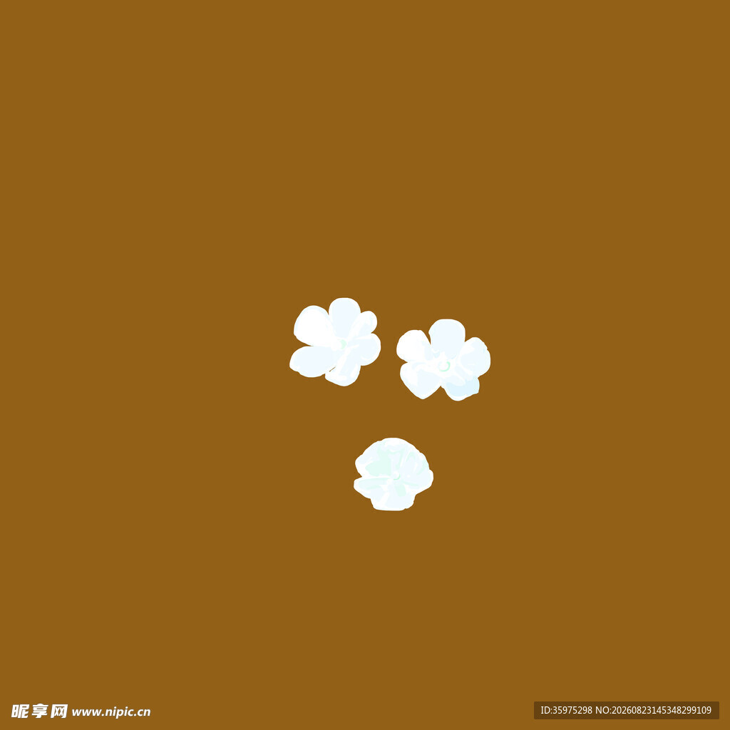 棕色背景上的白色花朵图案