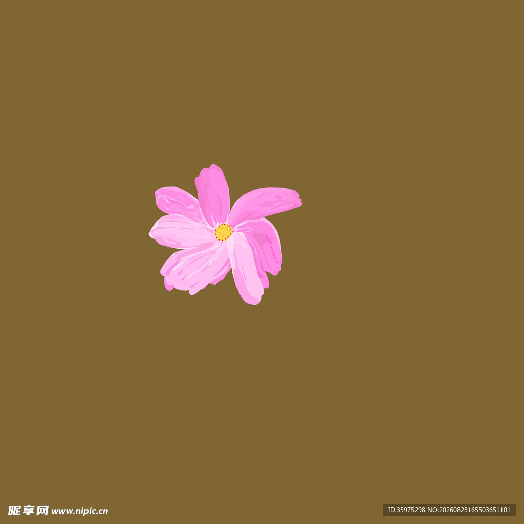 单朵粉色小花