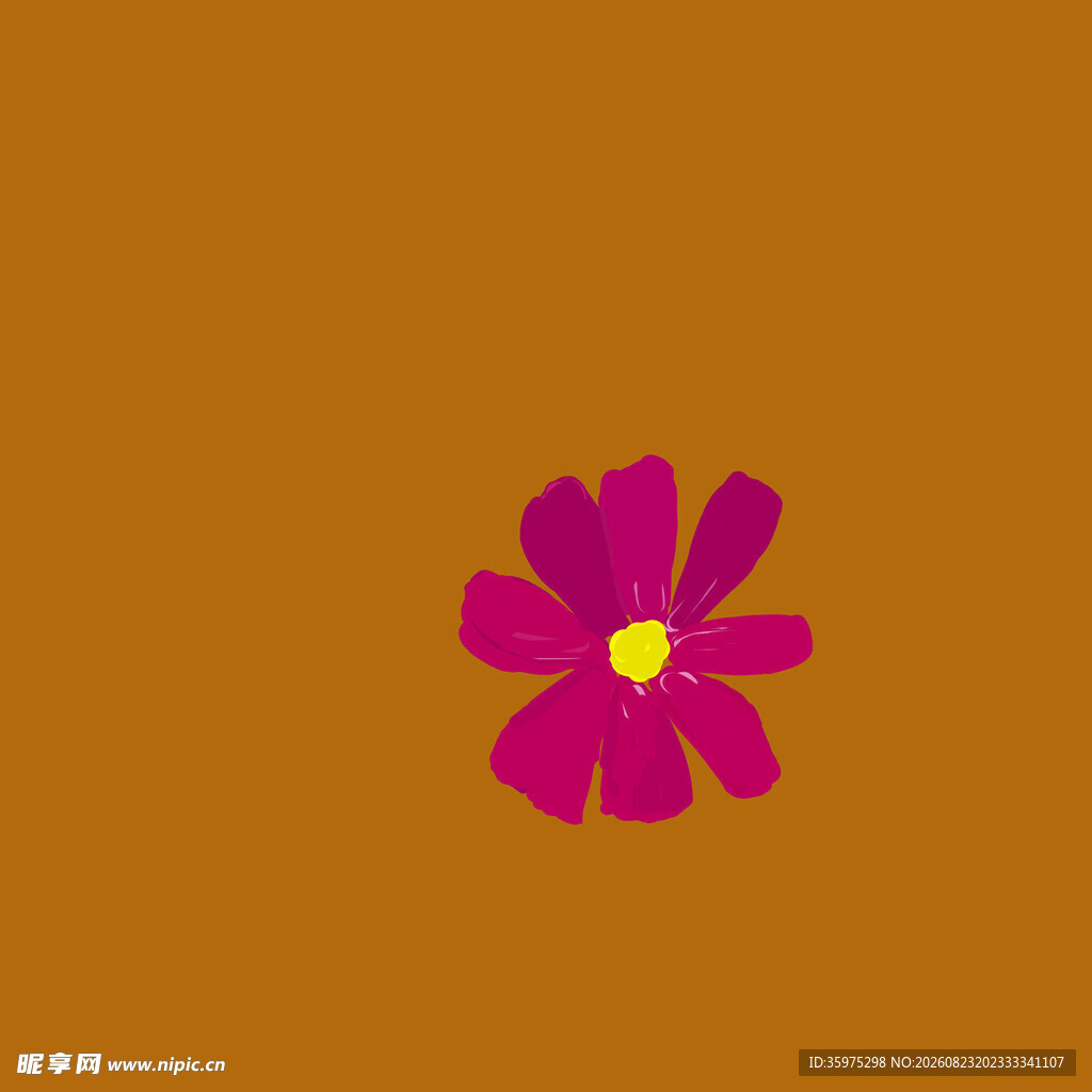玫红色花朵