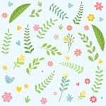 清新花草底纹