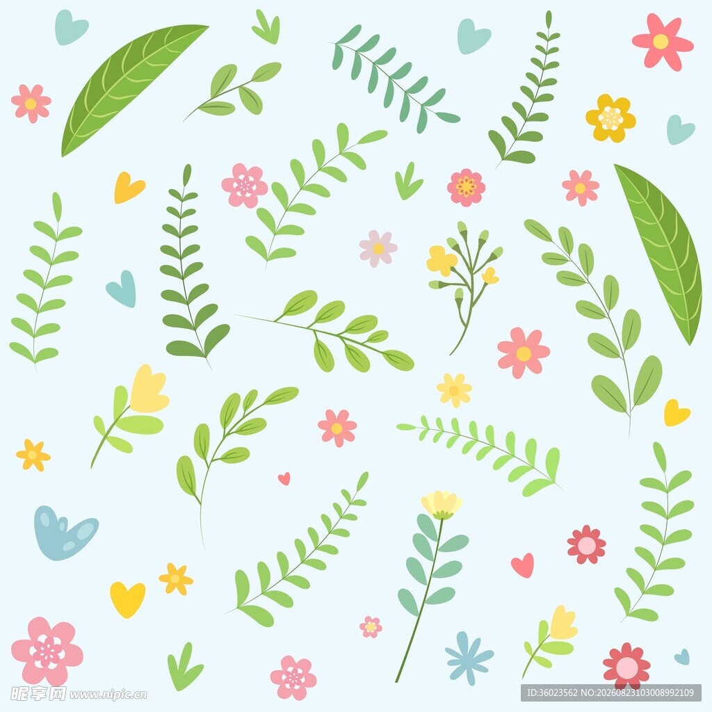 清新花草底纹