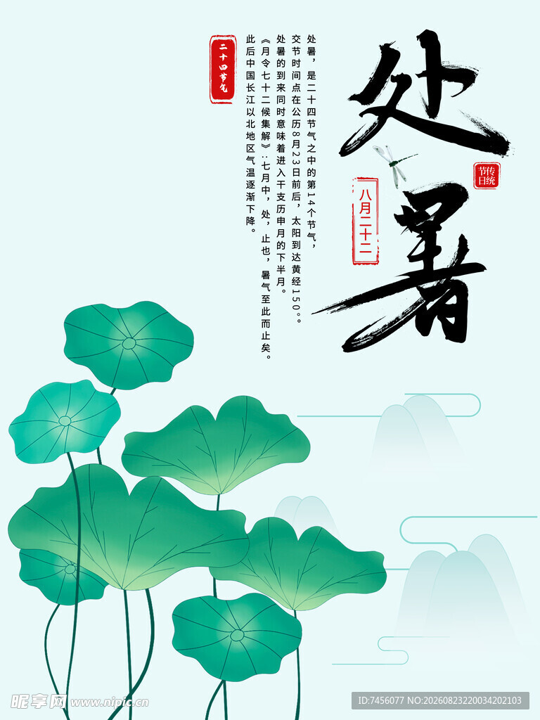 处暑时节的清新荷花景象