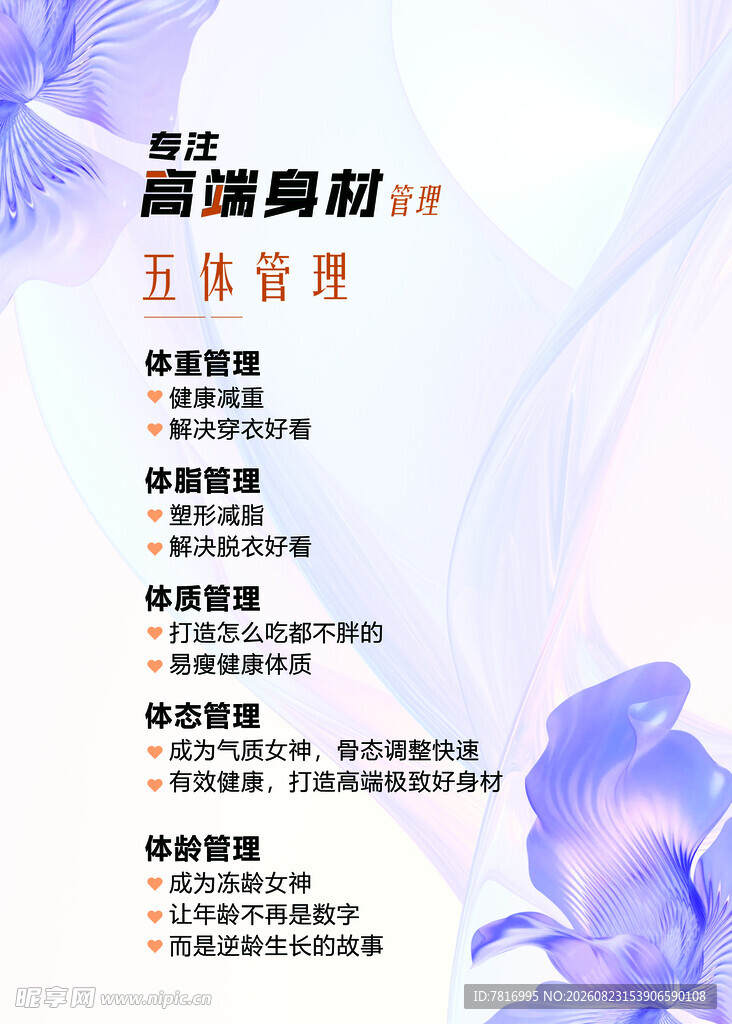 高端商务风五维管理海报