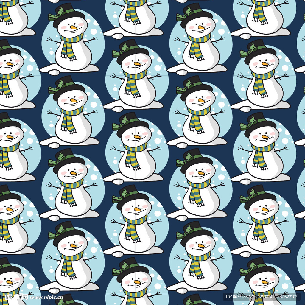 可爱雪人图案背景纹理