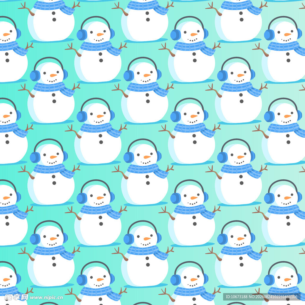 可爱雪人图案背景
