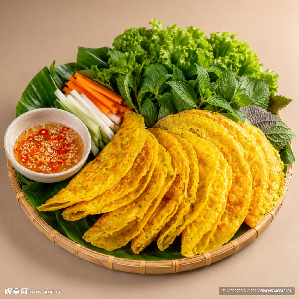 美味煎饼配清新蔬菜