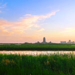 河畔日暮美景