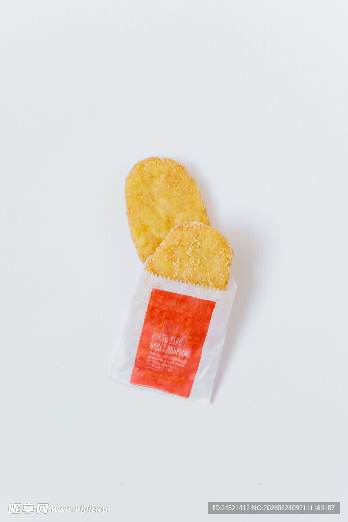 独立包装薯片特写