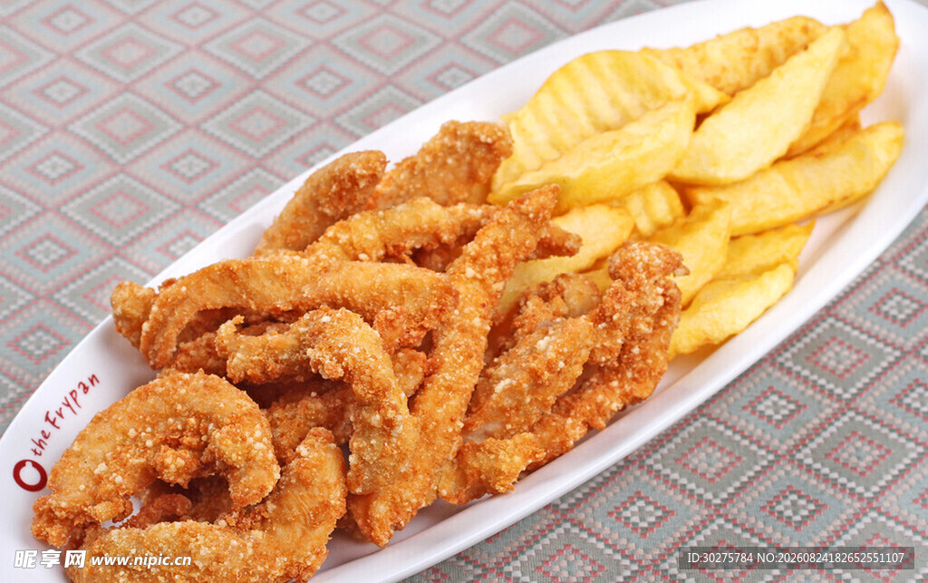 香酥炸鸡柳配金黄薯条