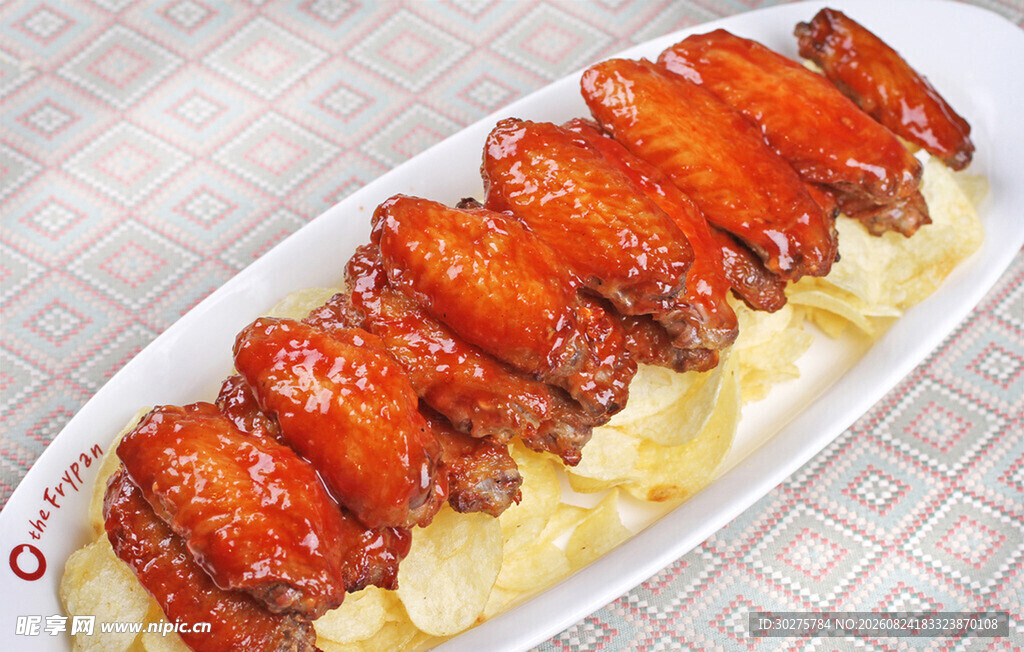 美味烤鸡翅配土豆泥
