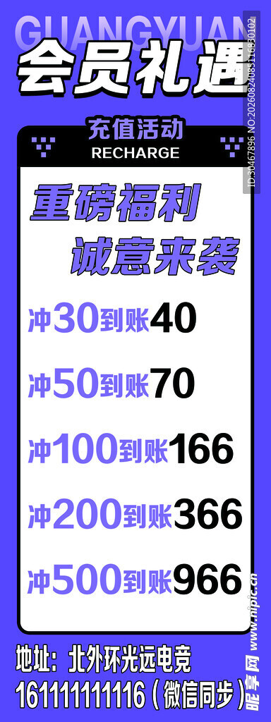 会员礼遇优惠套餐展示