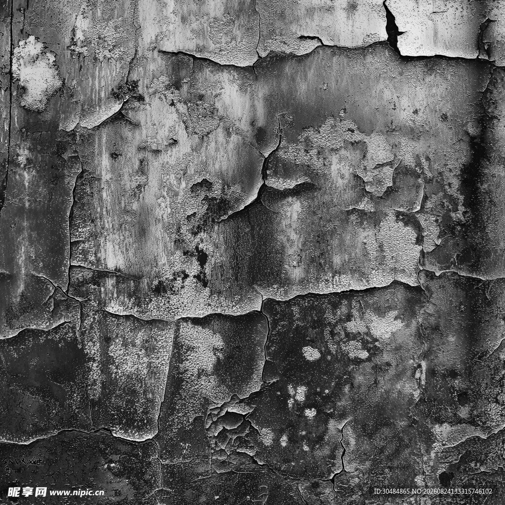 老旧墙面剥落纹理特写