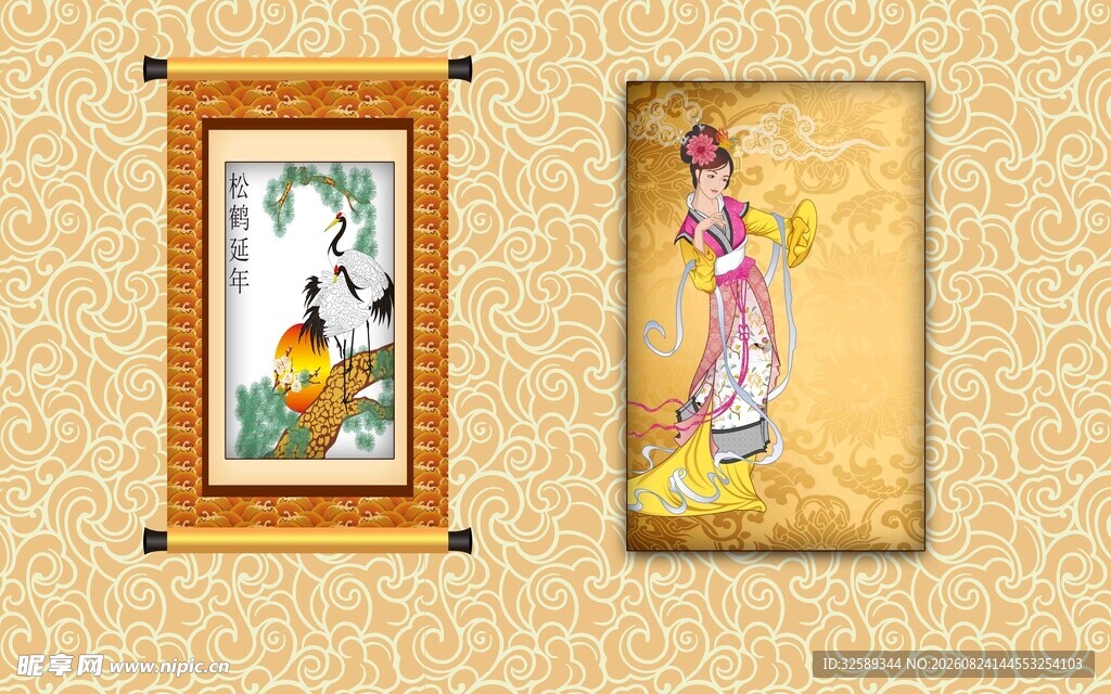 两幅精美挂画展示