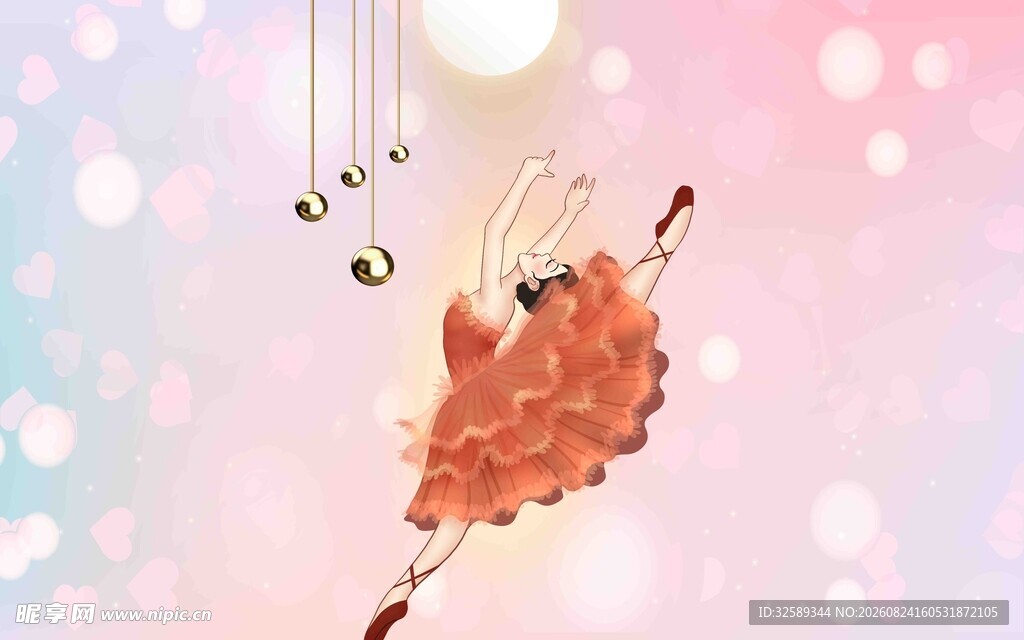 梦幻芭蕾女孩空中起舞