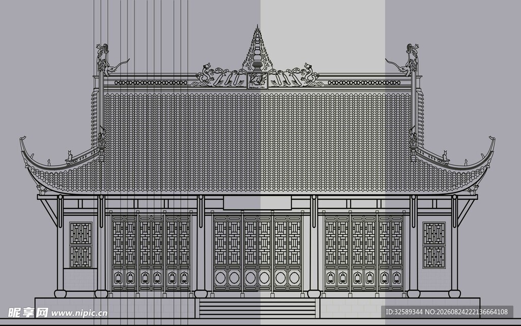 中式古建筑设计效果图