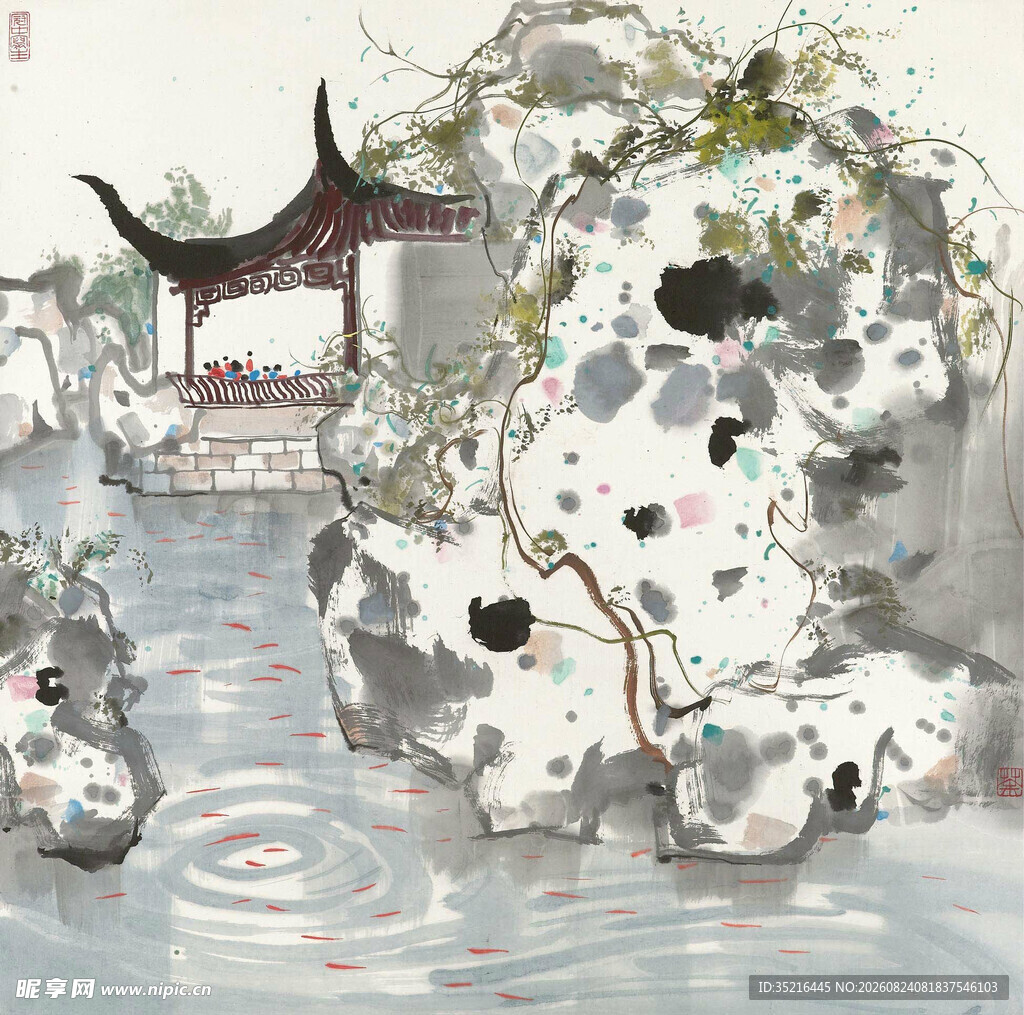 水墨江南园林景致