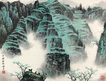 水墨山水间的云雾奇峰