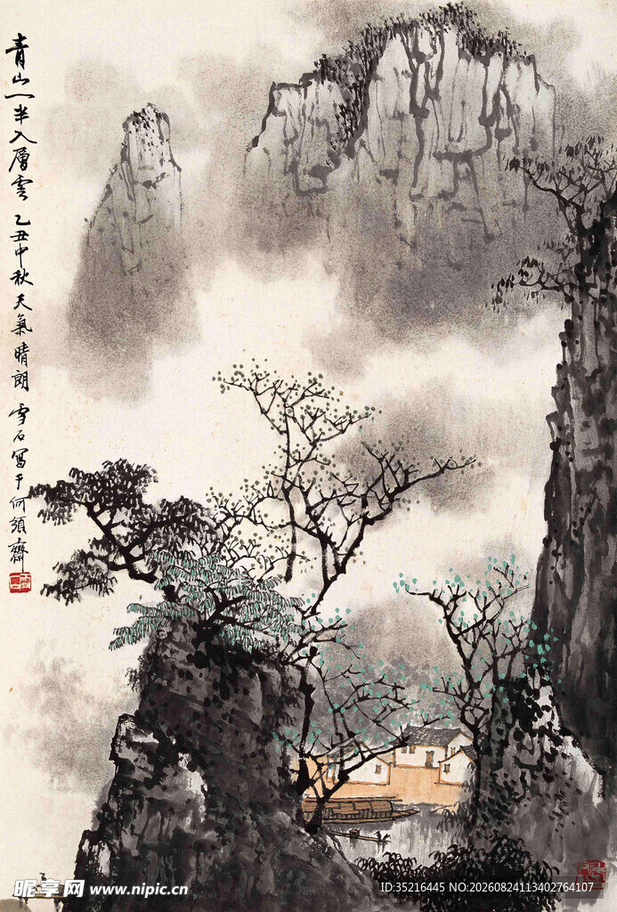 水墨山水间的静谧景致