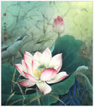 水墨荷花图