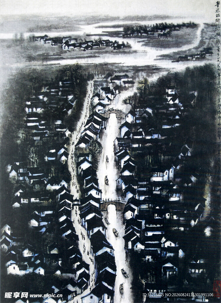 黑白城市河流独特景观