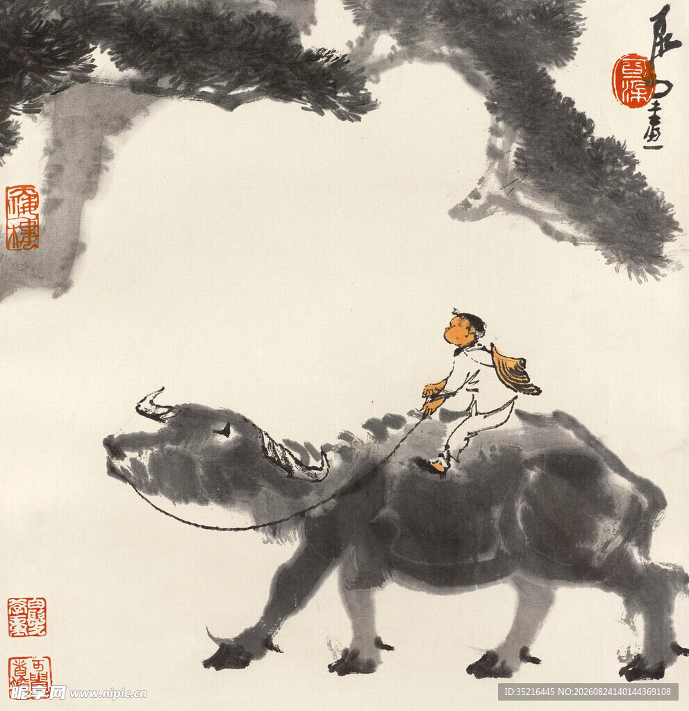 牧童骑牛图