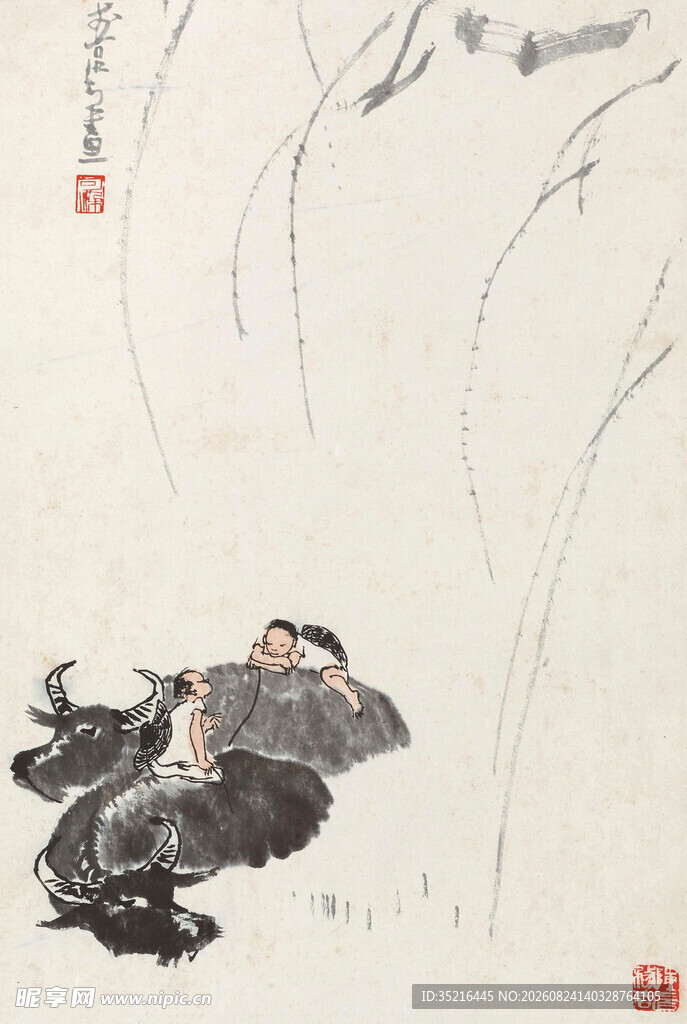水墨写意中的孤鸟形象