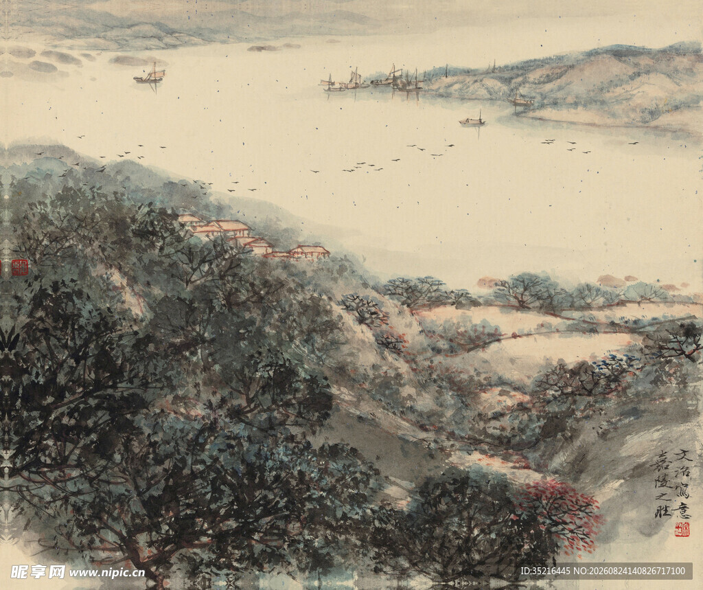 水墨山水图景
