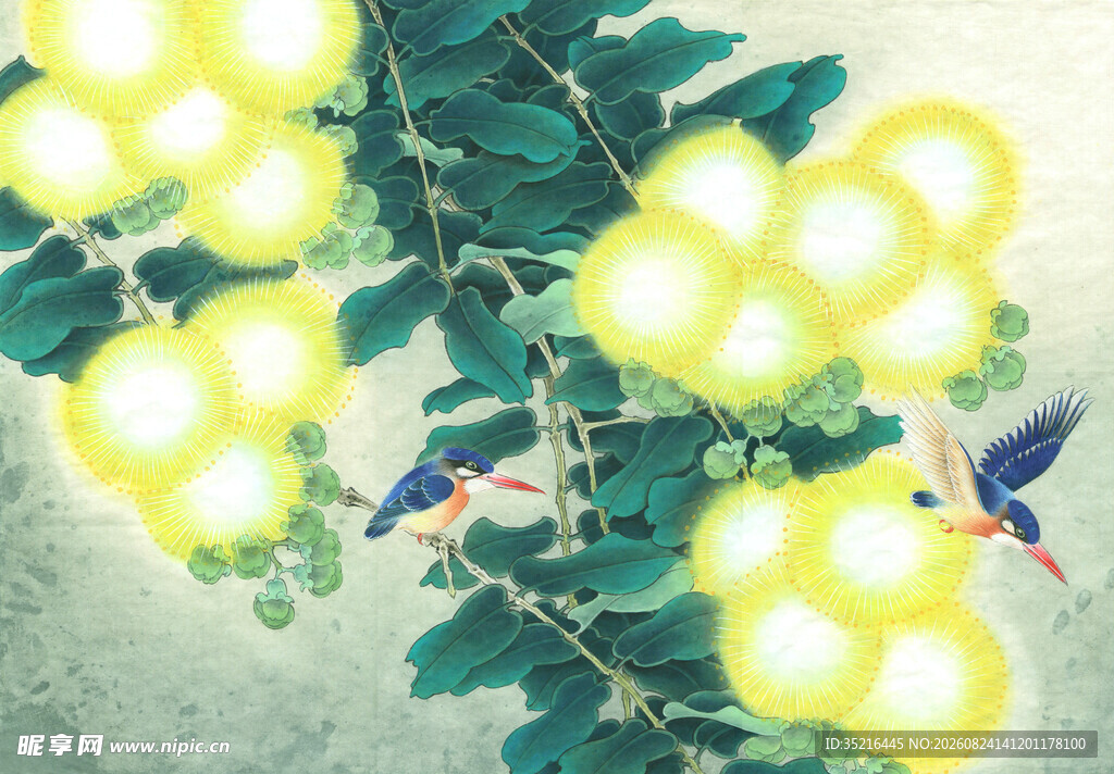花鸟绘景图