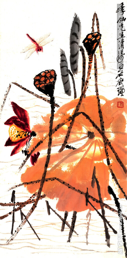 秋日花卉抽象艺术画作