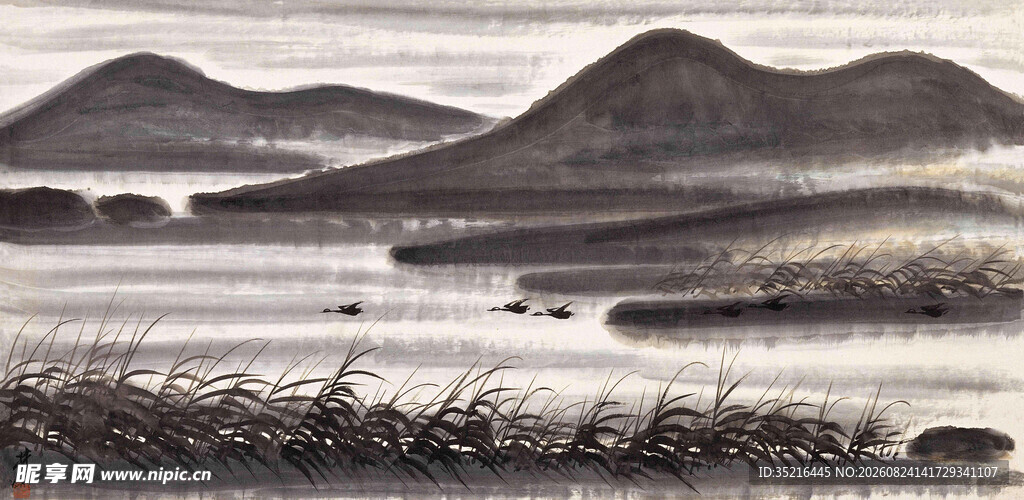 水墨山水风景图
