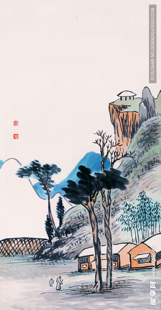 水墨山水间的静谧村落