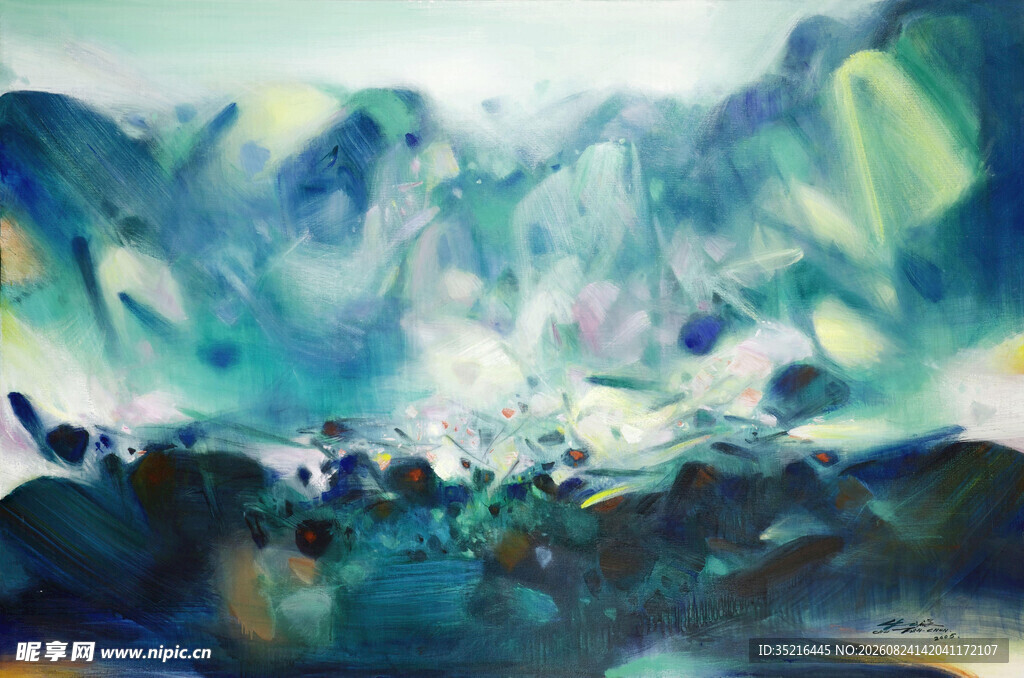 梦幻山水抽象画