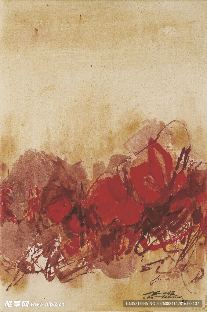 抽象红色动感艺术画作