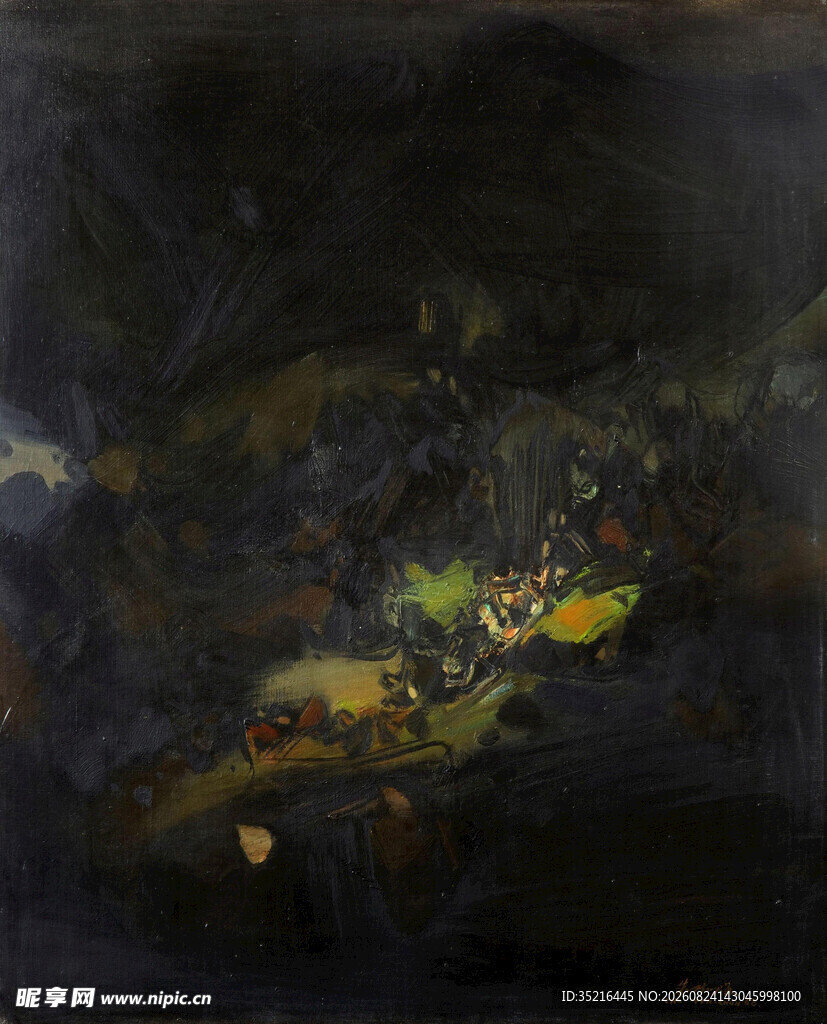 神秘夜景中的奇幻光影