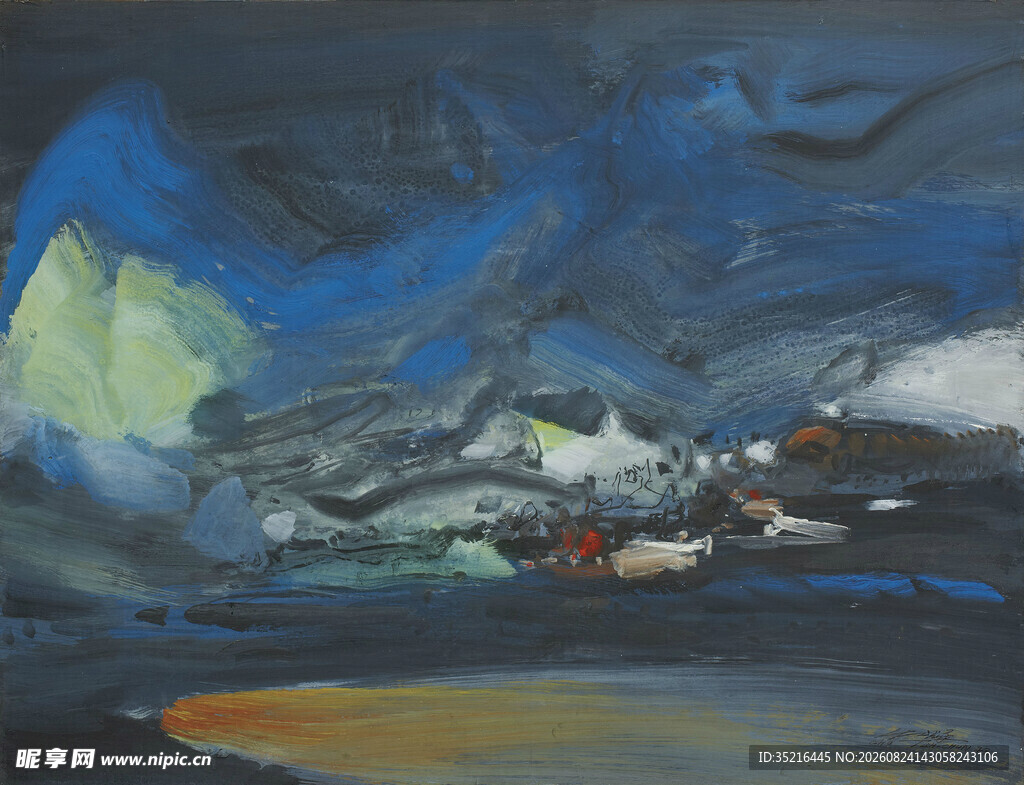 抽象风景油画作品展示
