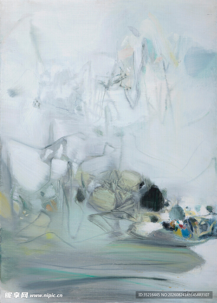 抽象雪景绘画作品