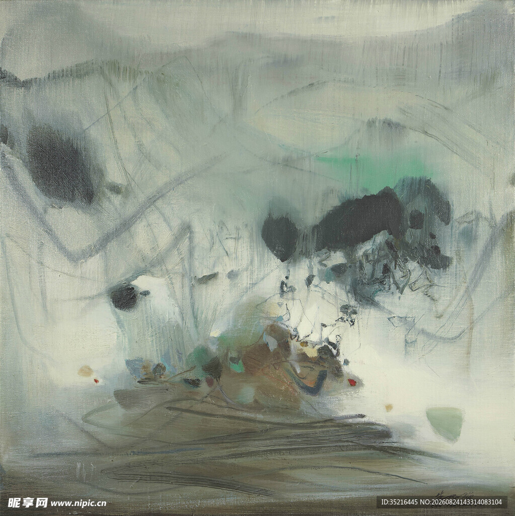 抽象水墨风景画作