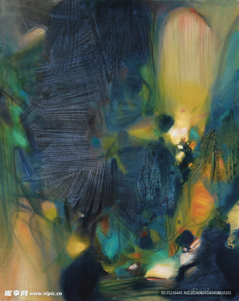 抽象艺术画作中的奇幻场景