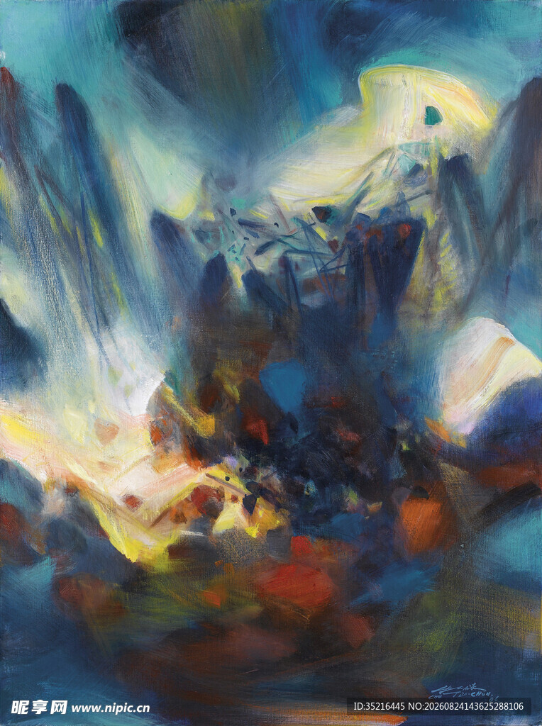 梦幻抽象山水艺术画作