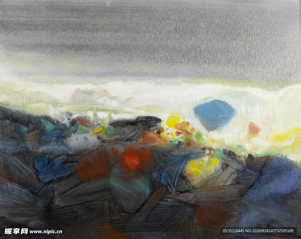 抽象风景油画艺术作品