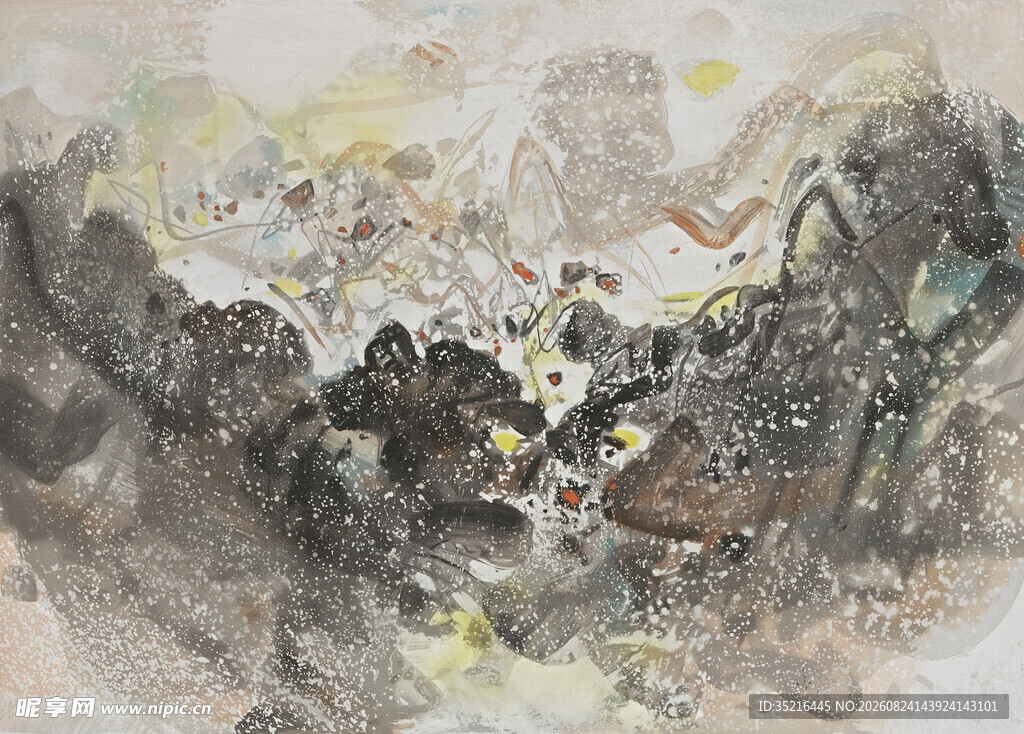 抽象水墨山水画作