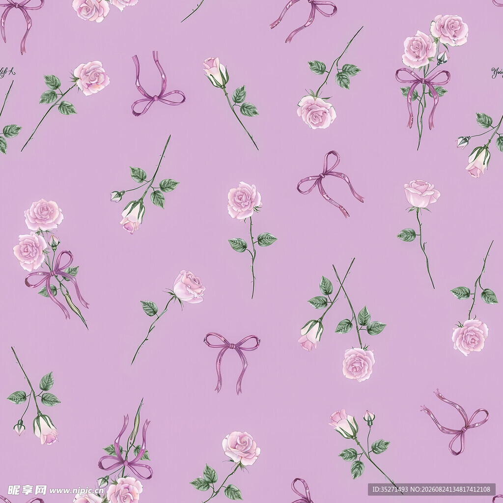 紫色花卉图案背景素材