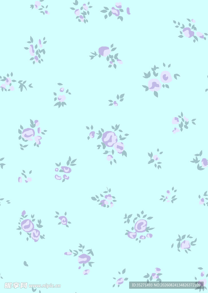 淡蓝底碎花清新图案