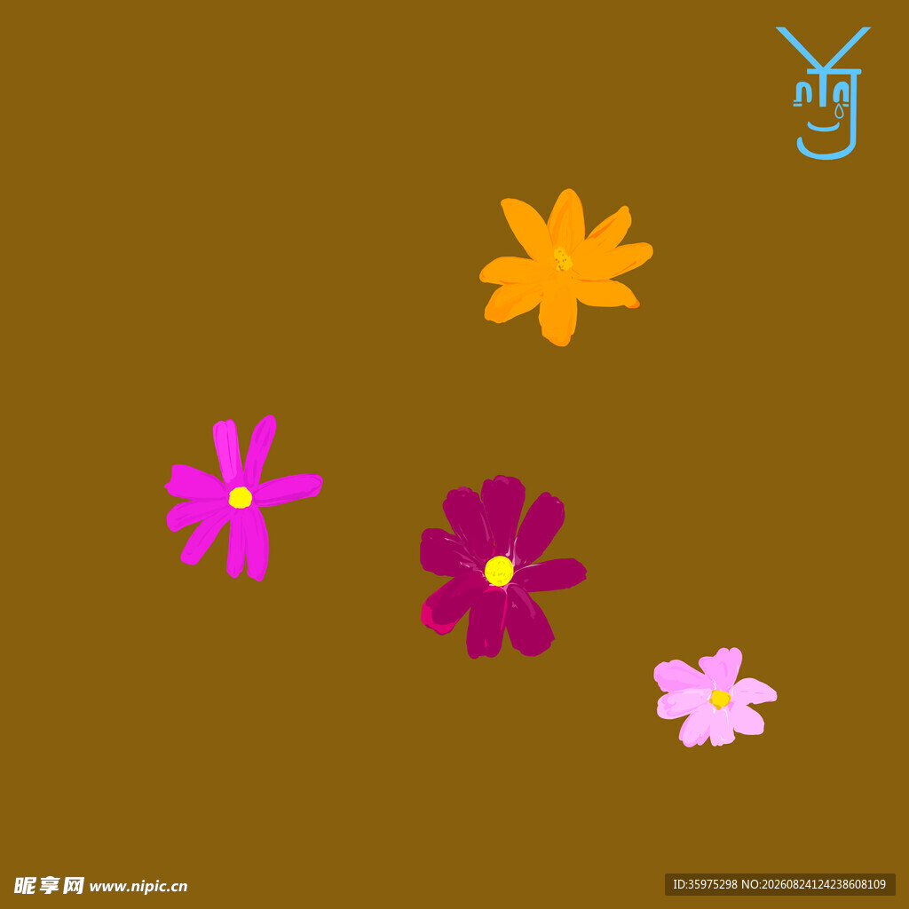 多彩小花图案设计元素