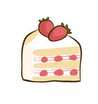 草莓夹心蛋糕插画