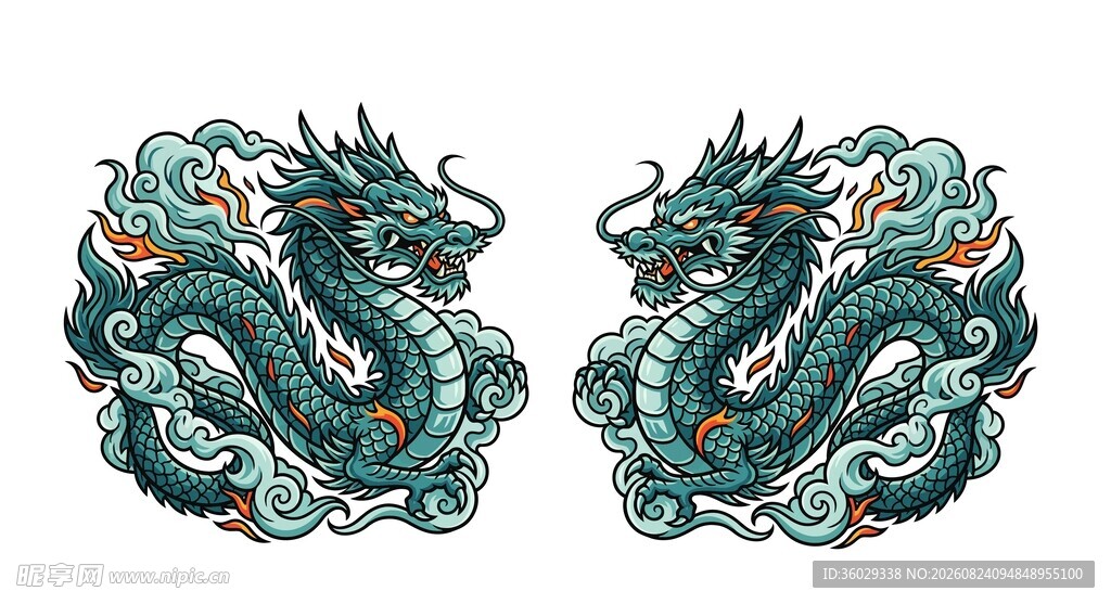 国风青龙图案