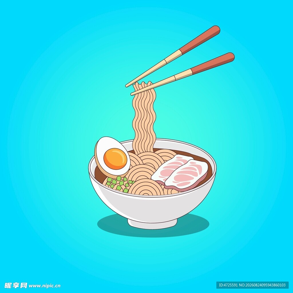 日式拉面插画
