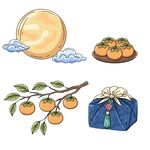 中秋柿意插画